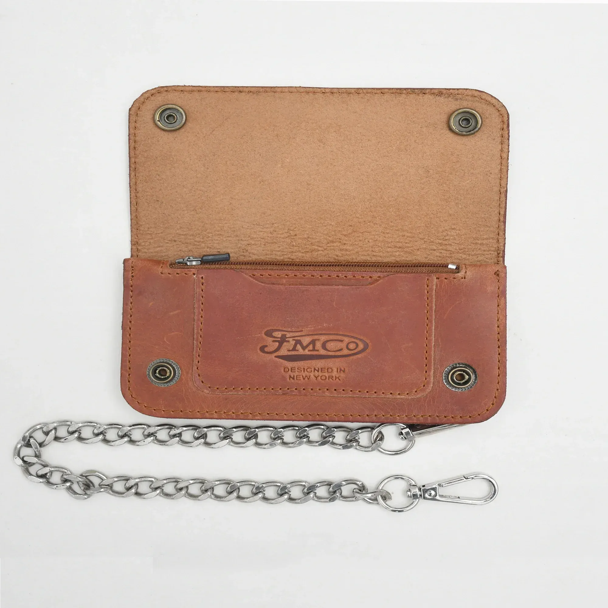 Image 5 of LARGE TRUCKER - Vegetable Tanned Leather Wallet Coffee