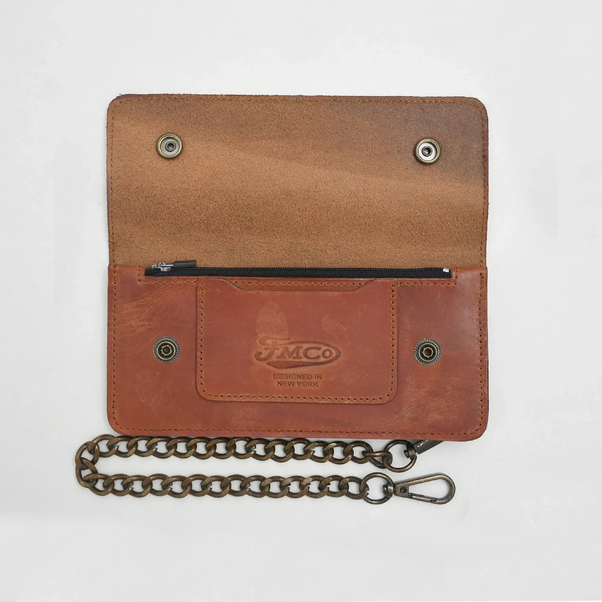 Image 4 of LARGE TRUCKER - Vegetable Tanned Leather Wallet Coffee