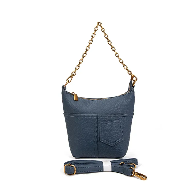 Image 3 of Faux Leather Medium Shoulder bag with chain