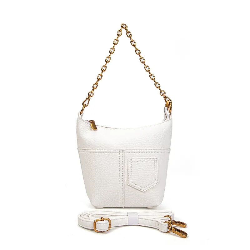 Image 4 of Faux Leather Medium Shoulder bag with chain