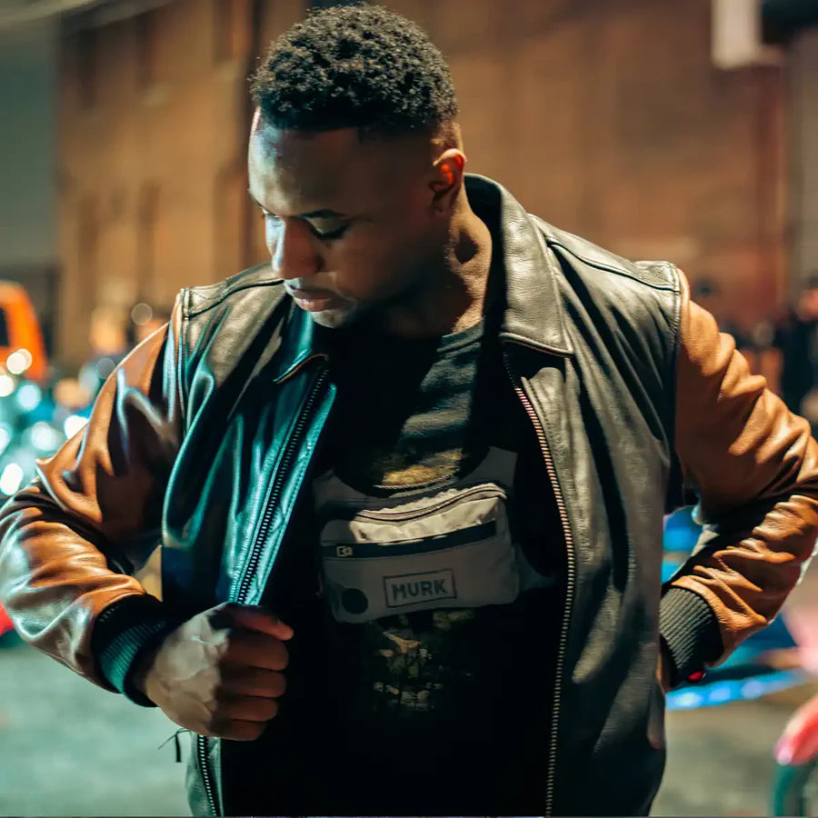 Image 3 of  Moto Bomber - Men's Genuine Leather Jacket