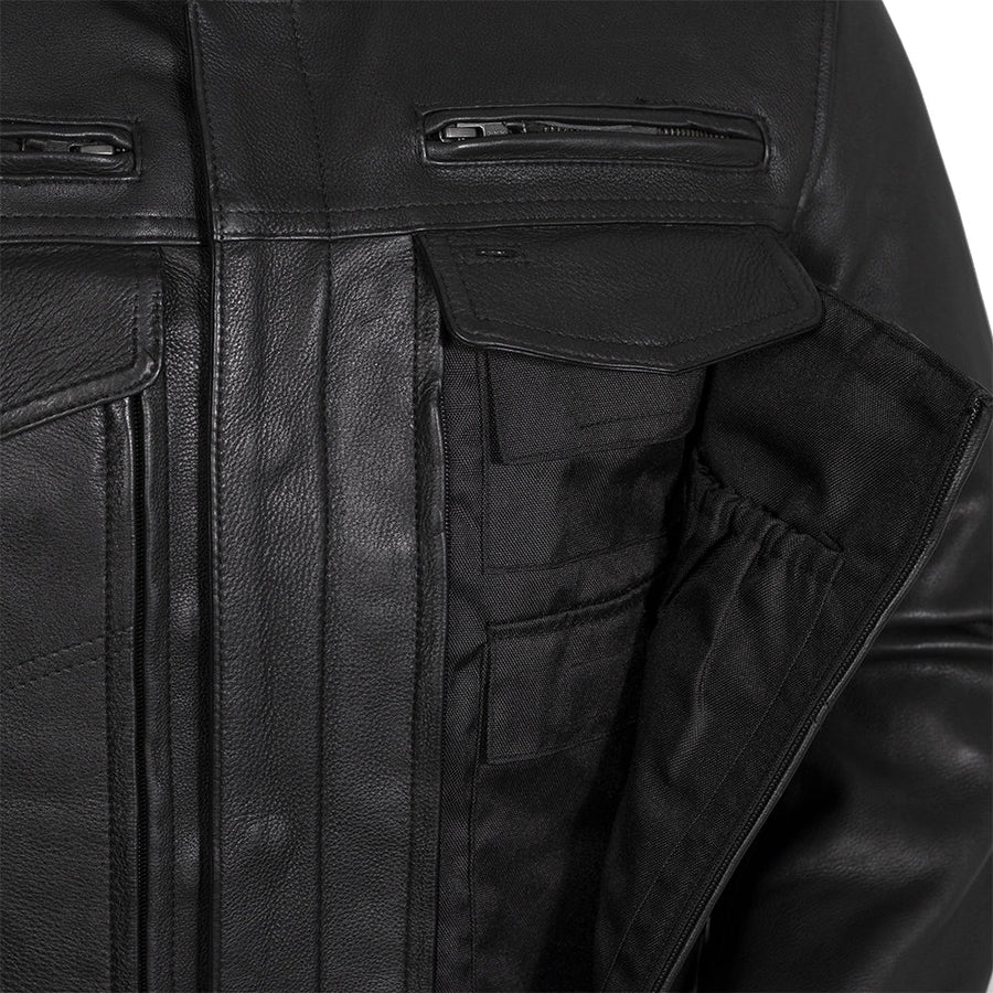 Image 4 of City Surge Men's Motorcycle Leather Jacket