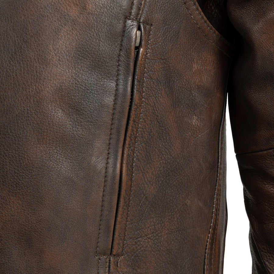Image 5 of City Surge Men's Motorcycle Leather Jacket
