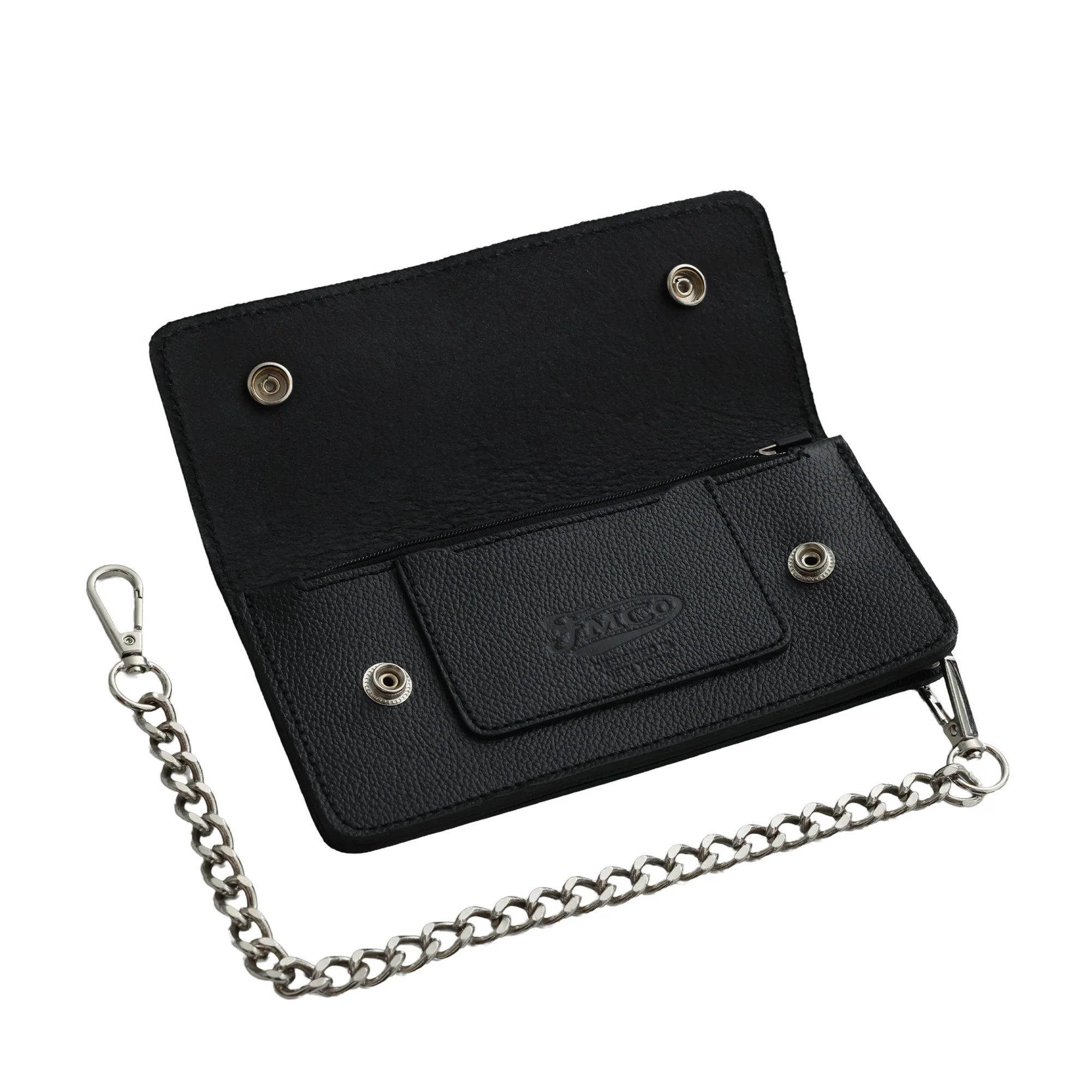 Image 3 of LARGE TRUCKER - Vegetable Tanned Leather Wallet Pebble Black
