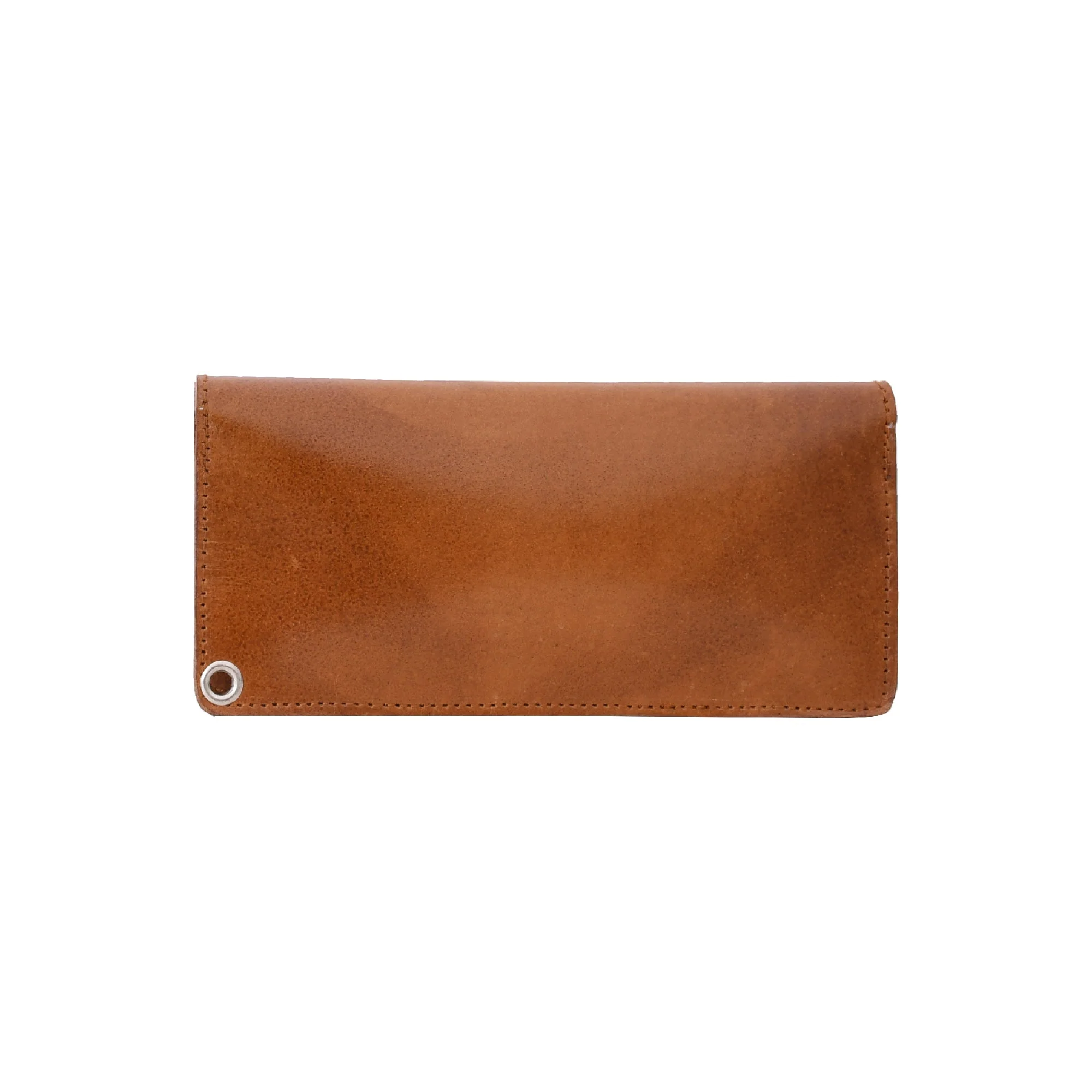 Image 3 of LARGE TRUCKER - Vegetable Tanned Leather Wallet Orange