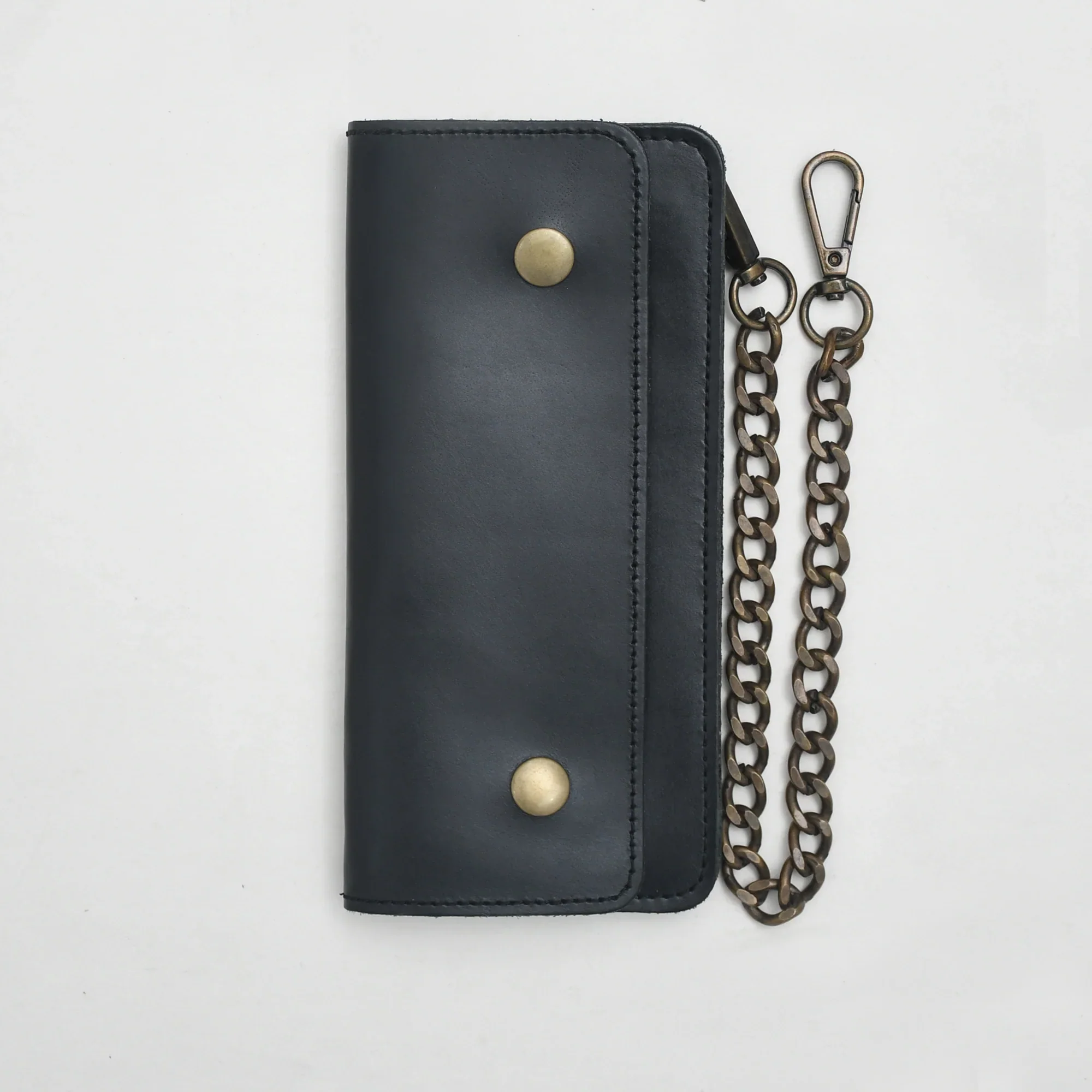 Image 4 of LARGE TRUCKER - Vegetable Tanned Leather Wallet Onyx Black