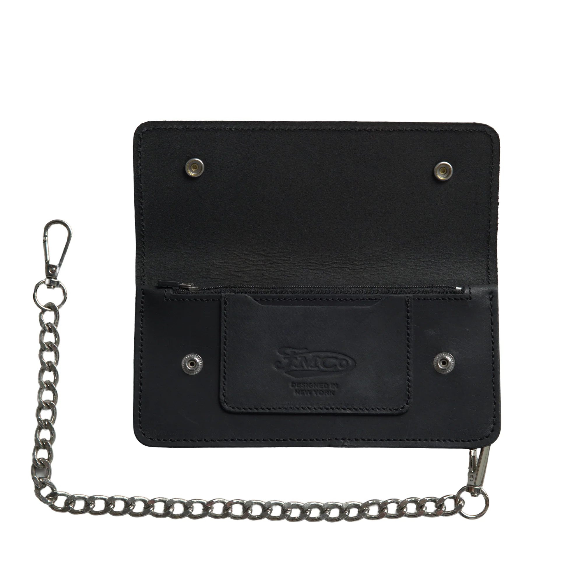 Image 3 of LARGE TRUCKER - Vegetable Tanned Leather Wallet Onyx Black