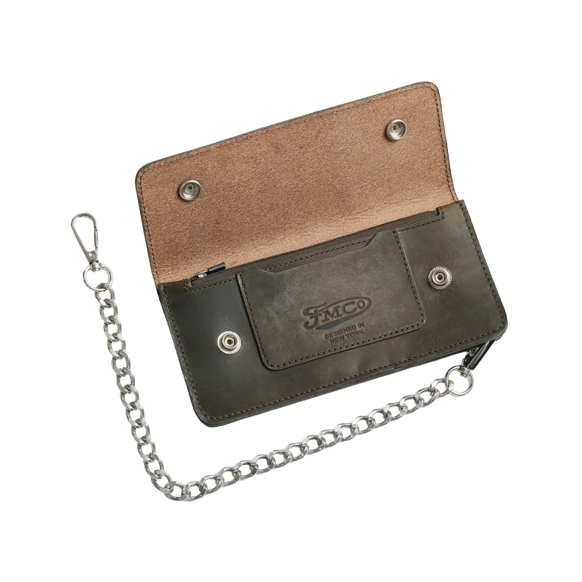 Image 3 of LARGE TRUCKER - Vegetable Tanned Leather Wallet Forest Green