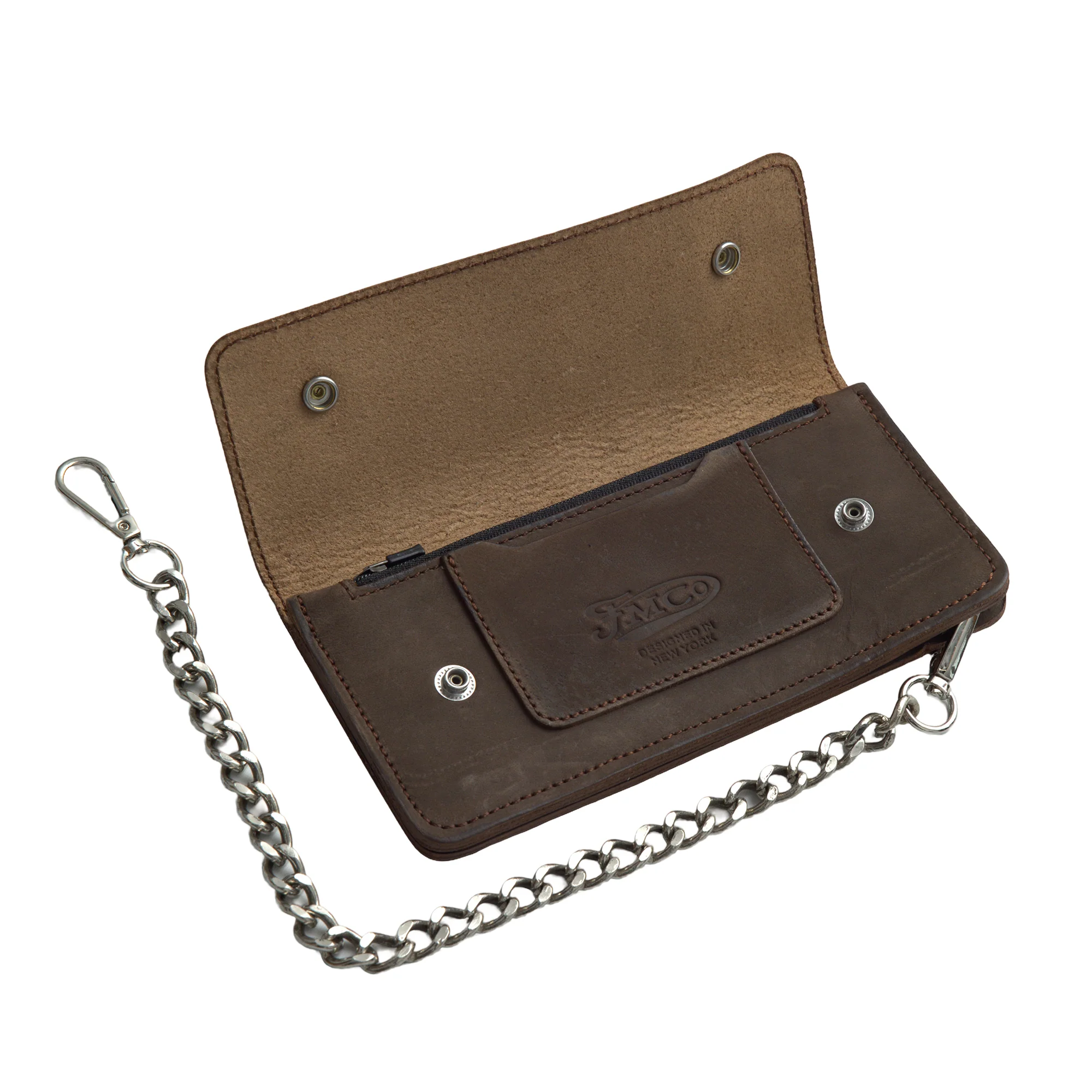 Image 3 of LARGE TRUCKER - Vegetable Tanned Leather Wallet Dark Brown