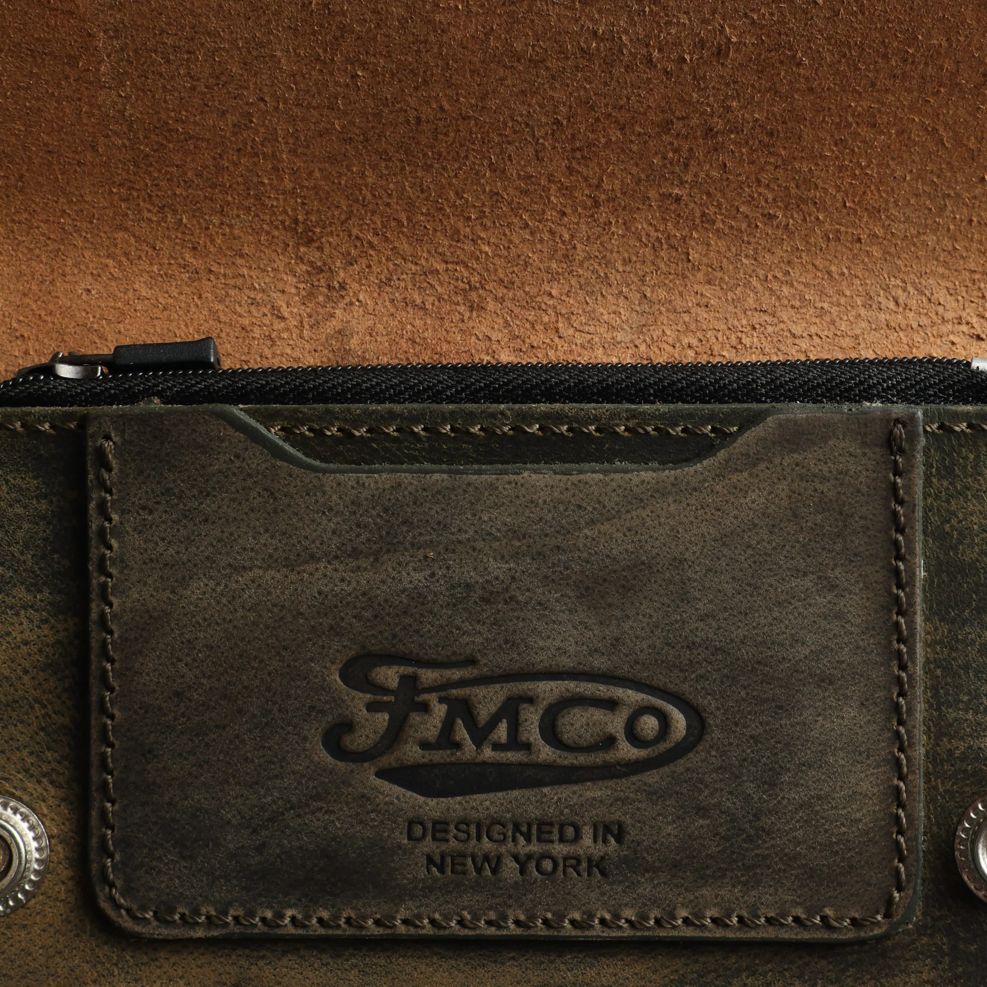Image 4 of Forest Green Small Leather Trucker Wallet