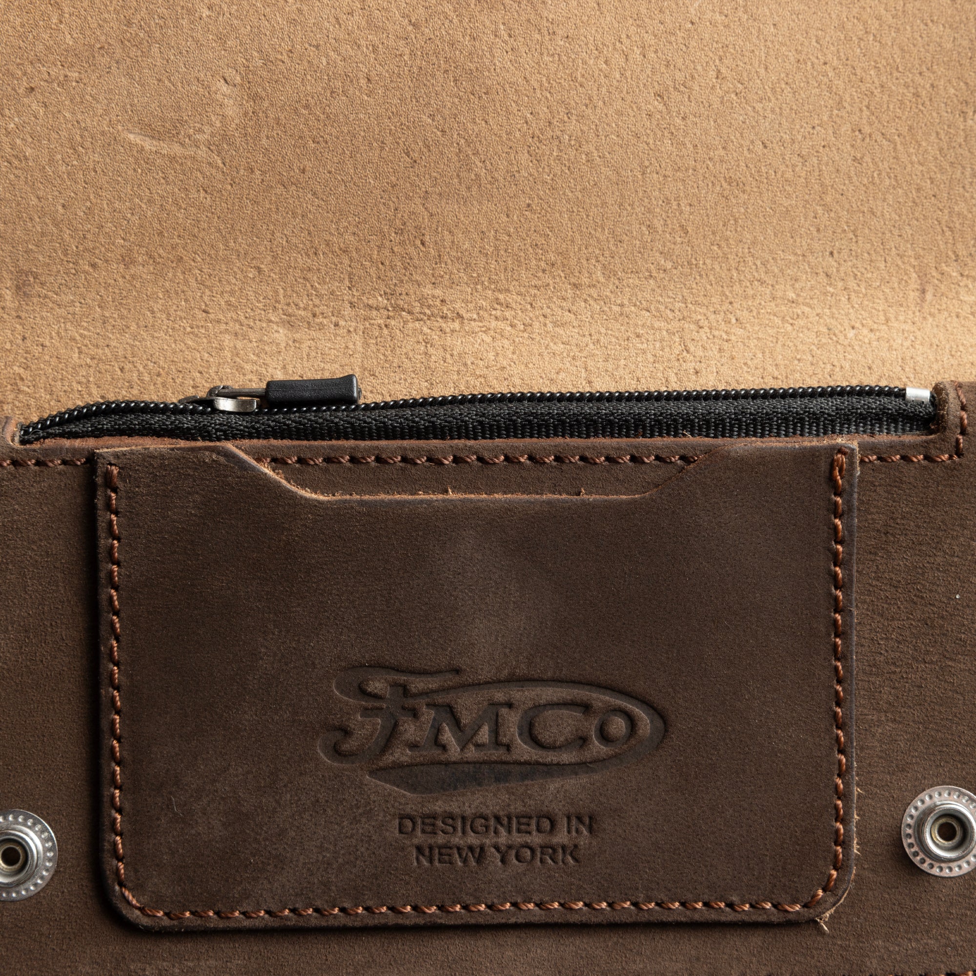Image 3 of Dark Brown Small Leather Trucker Wallet